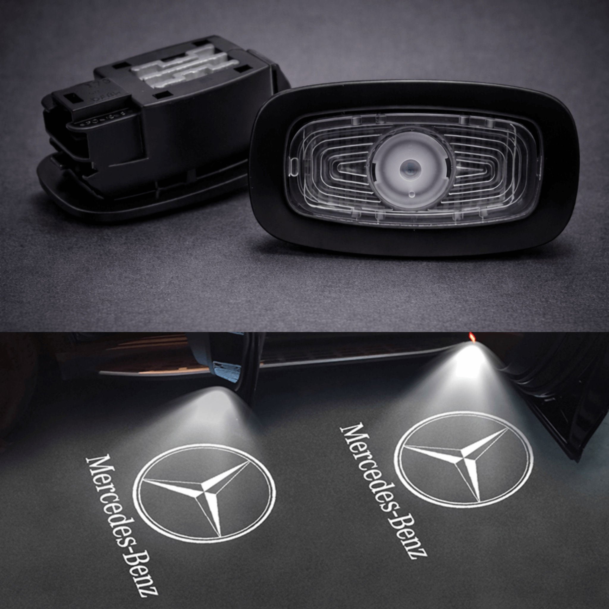 Mercedes Benz LED Türbeleuchtung Logo Projektor - 2 Stück mit Glaschip ( BZ7 ) - AverAutoStil