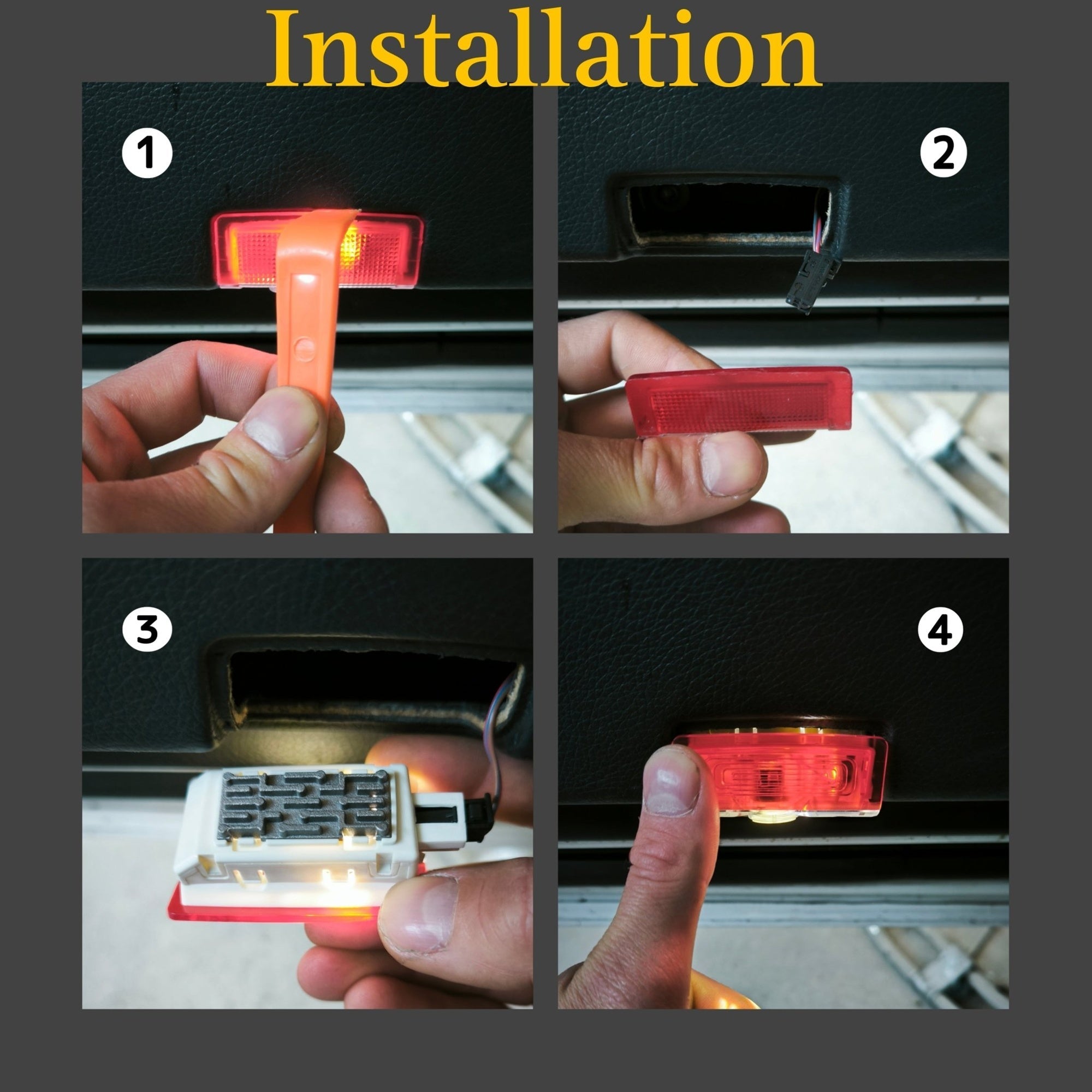 Mercedes Benz LED Türbeleuchtung Logo Projektor - 2 Stück mit Glaschip - AverAutoStil
