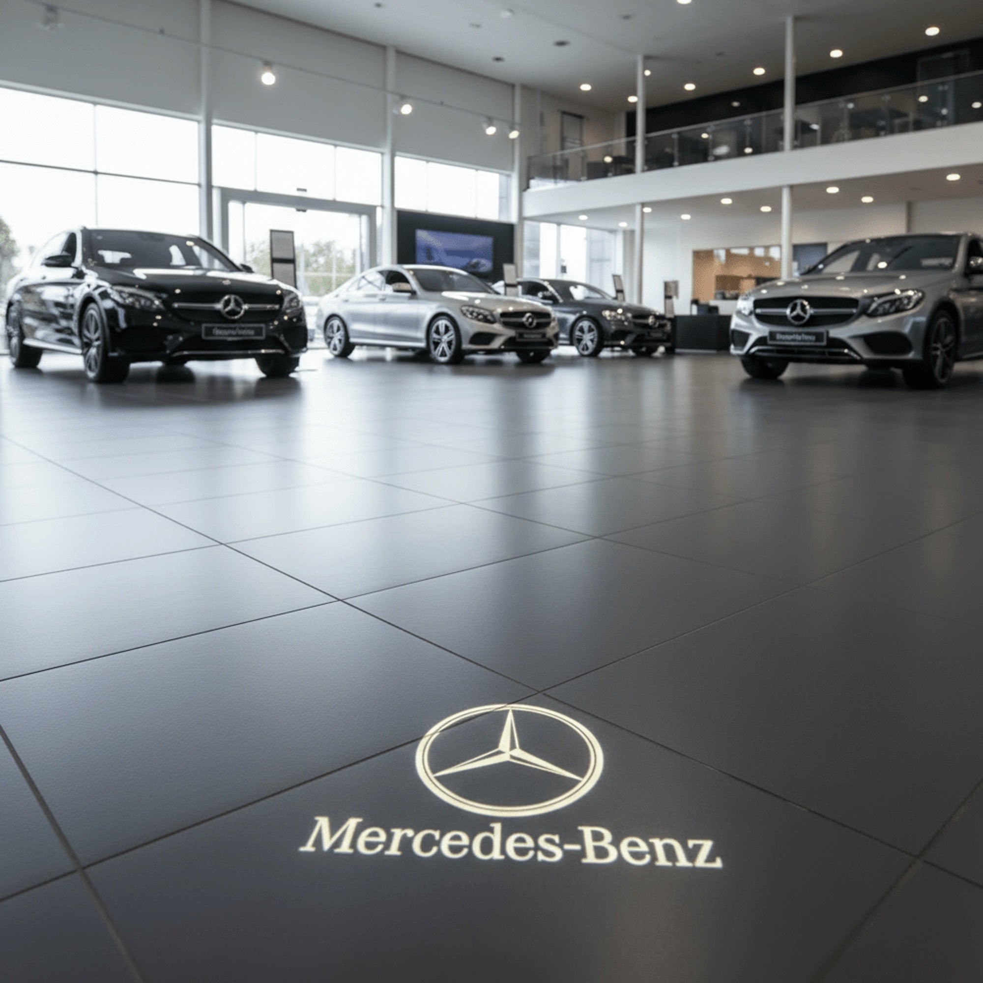 Mercedes Benz LED Türbeleuchtung Logo Projektor - 2 Stück mit Glaschip - AverAutoStil