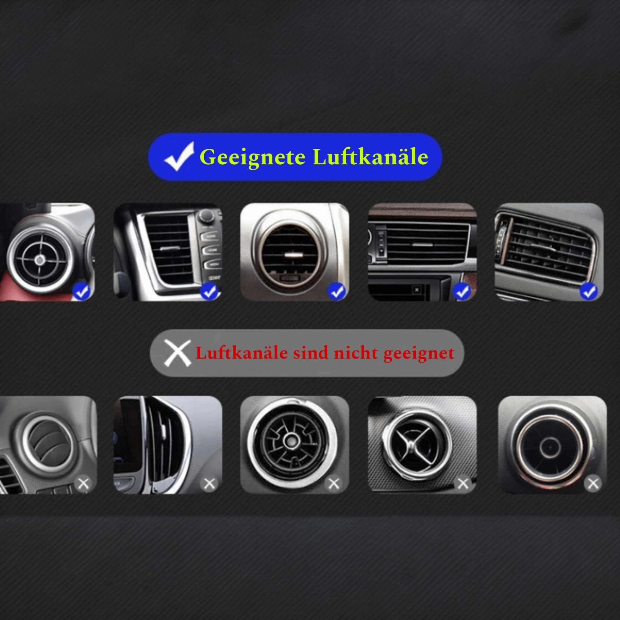 Universale 3 - in - 1 Handyhalterung für das Auto (Saugnapf & Lüftungsschlitz) - AverAutoStil